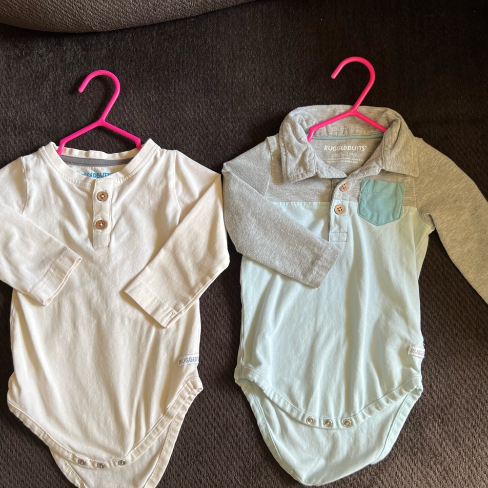 TWO Rugged Butts Onesies